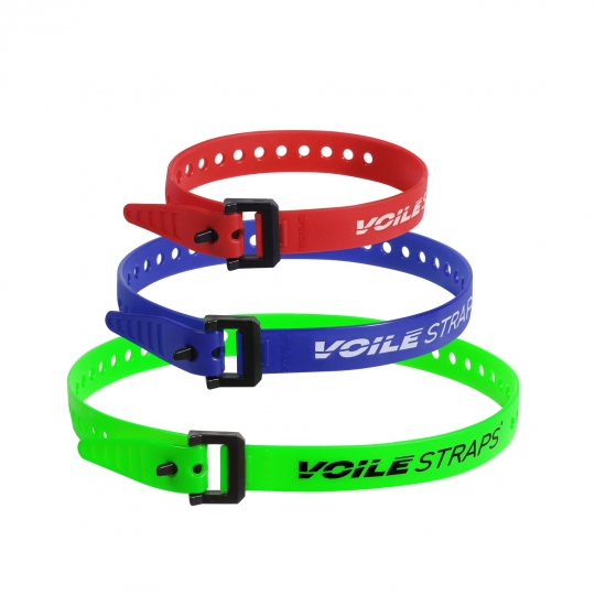 Voile Straps - Nylon Buckle Variety Pack rot 15"/38.1cm — blau 20"/50.8cm — grün 25"/63.5cm