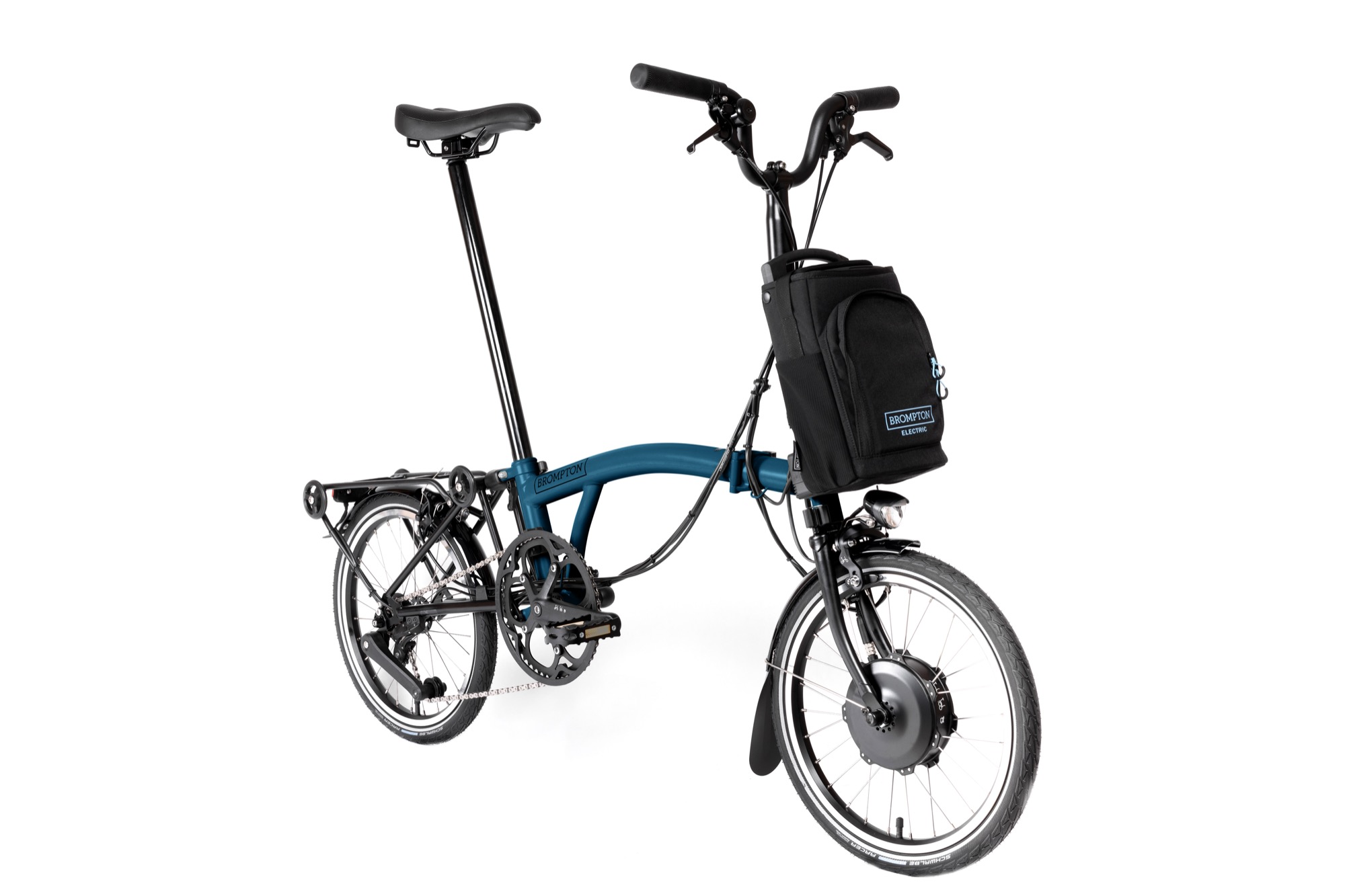 Brompton C-Line Electric Faltrad   Ocean Blue/ Black Mid Handlebar